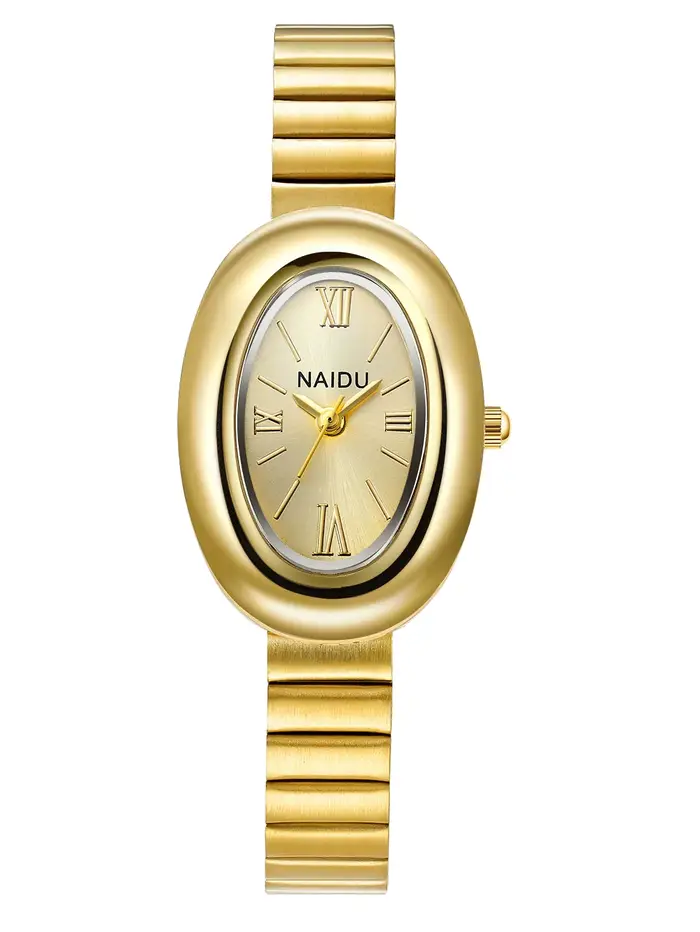 1 montre à quartz ovale élégante, décontractée et luxueuse, à la mode