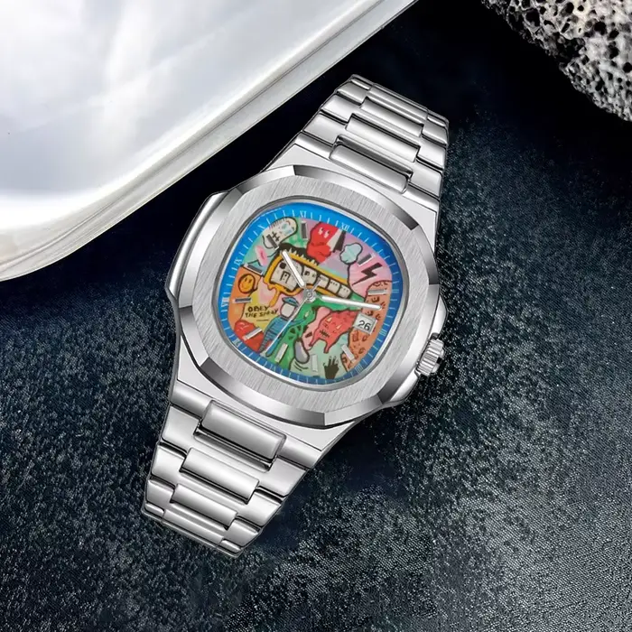 Montre-bracelet pour homme de haute qualité peinte à la main
