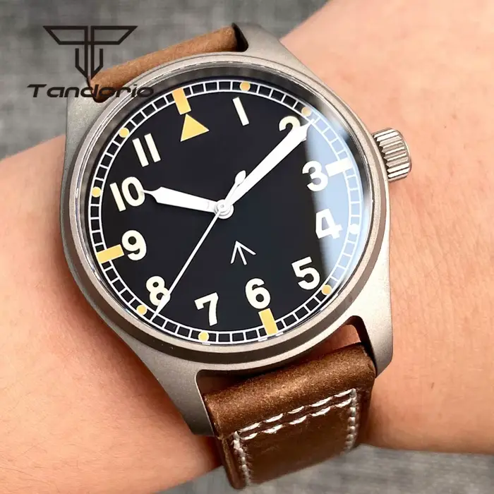 Tandorio titane NH35A 39mm montre de plongée pilote automatique pour hommes 20BAR saphir ultraléger 