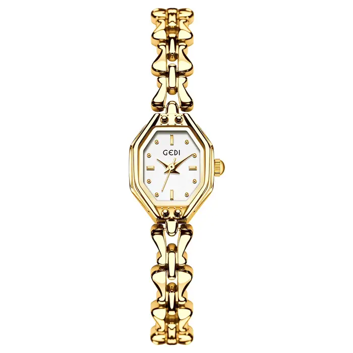 Montre rétro pour femme en alliage avec mouvement à quartz résistant à l'eau et options de couleurs café et multicolore