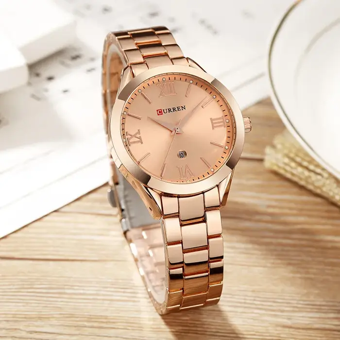CURREN femmes montre de luxe mode montres femme horloge en acier inoxydable Simple affaires montres 
