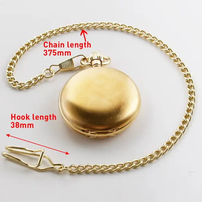 Chaîne de montre de poche mécanique entièrement dorée
