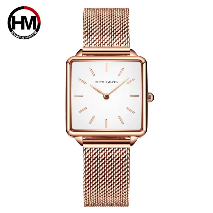 Hannah Martin marque Design Simple femmes Bracelet montre mode décontracté en cuir en acier inoxydab