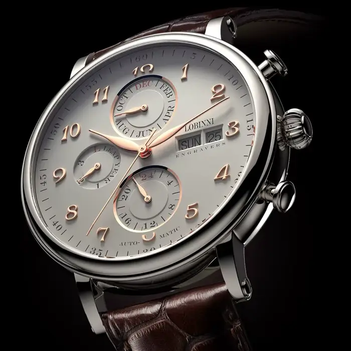 Montres pour hommes suisse LOBINNI marque de luxe calendrier perpétuel multi-fonction mouette automatique mécanique saphir L13019-6