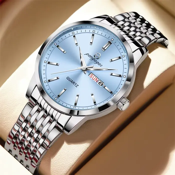 2025 nouvelle marque de luxe homme montre-bracelet étanche lumineux Date hommes montres en acier inoxydable Quartz 43mm