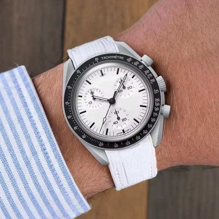 Bracelet de montre pour Omega X Swatch Joint MoonSwatch Constellation 20mm extrémité incurvée étanche Sport