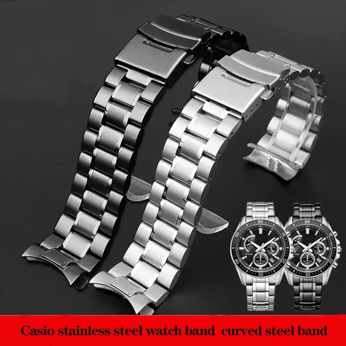 Bracelet de montre incurvé en acier inoxydable pour homme