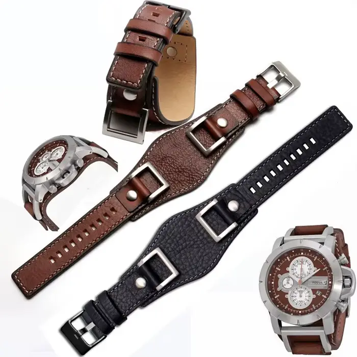 Fossil JR1157 Bracelet de montre en cuir véritable 24mm hommes