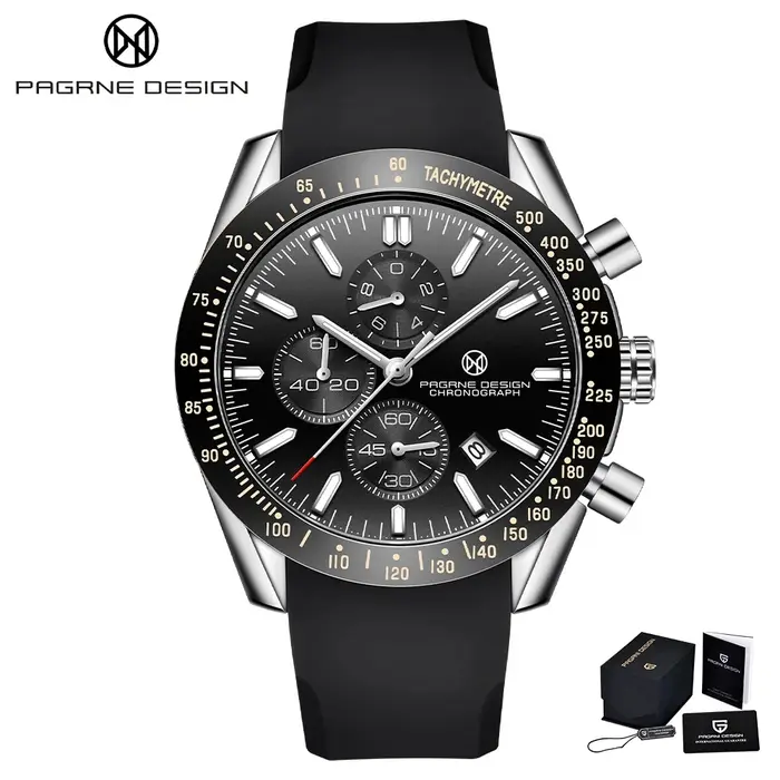 Montre Quartz Automatique Hommes Élégante Multifonctionnelle Occasions Spéciales Étanche Robuste Chronomètre Mode Décontracté