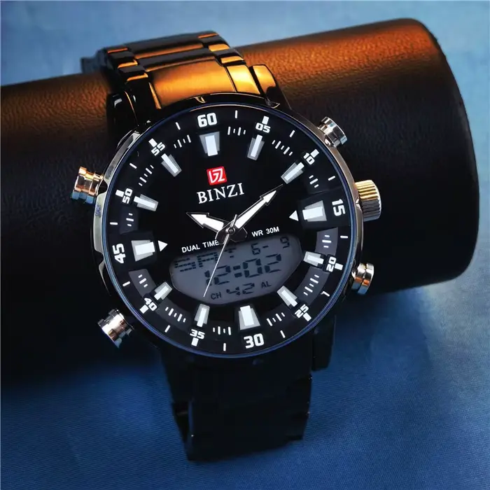 Montres chronographes à quartz dorées pour hommes