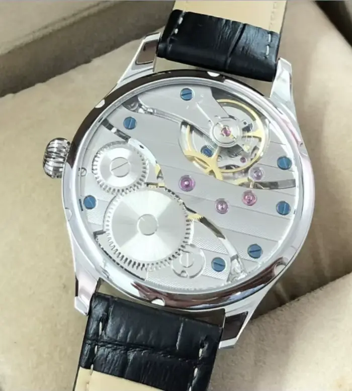 41mm GEERcalculator Pas de Logo Cadran Blanc Aiguilles Bleues ST3600 Montre Mécanique Vent Mouvement Pilote Montres Homme GR02-22
