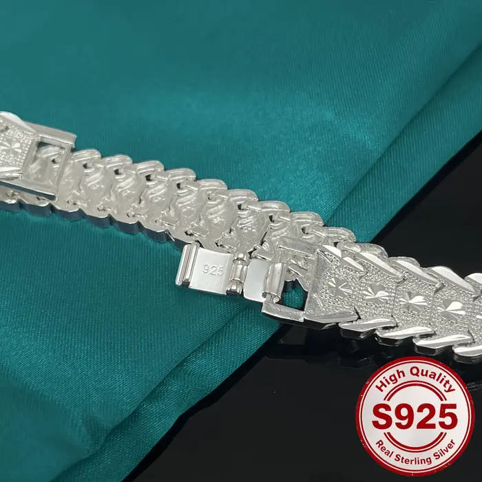 Nouveau Original 925 en argent sterling joli Bracelet large pour les femmes créateur de mode bijoux fête accessoires de mariage