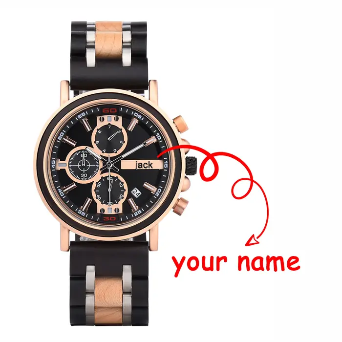 DODO DEER – montre multifonctionnelle en bois pour hommes, étanche, avec calendrier, secondes de course, chronographe, lumineuse, personnalisée, livraison directe