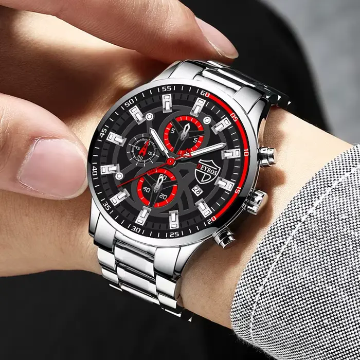 Montre de sport à quartz noire pour homme