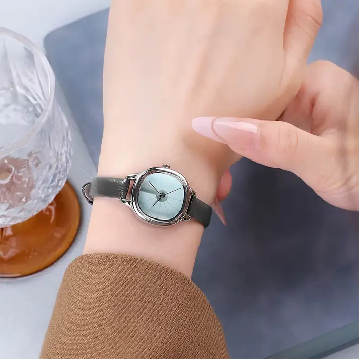 GEDI montre Vintage femme mode bracelet en cuir microfibre montres à Quartz étanche tempérament élégant Niche femmes cadeaux
