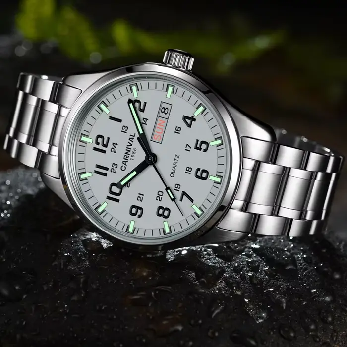 Carnival-Montre de luxe en acier inoxydable pour homme