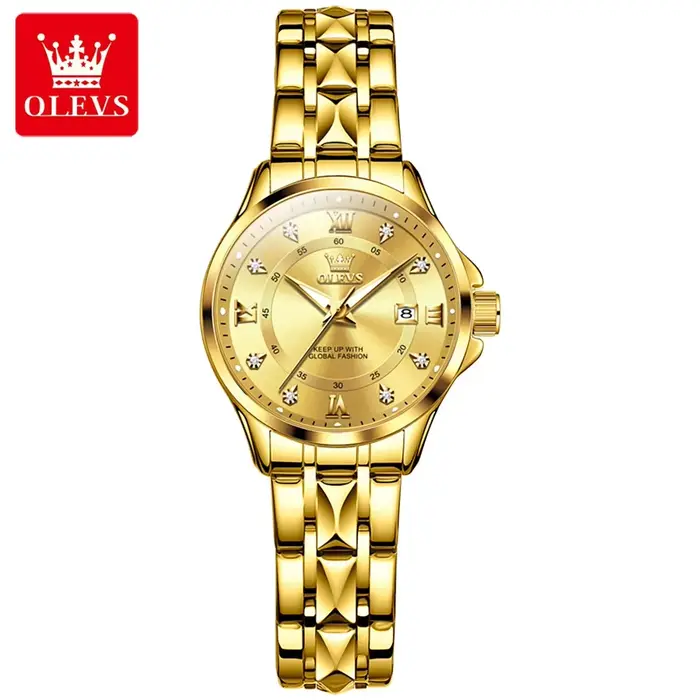 OLEVS montres pour femmes de luxe mode or petite montre-bracelet pour dames Original étanche losange