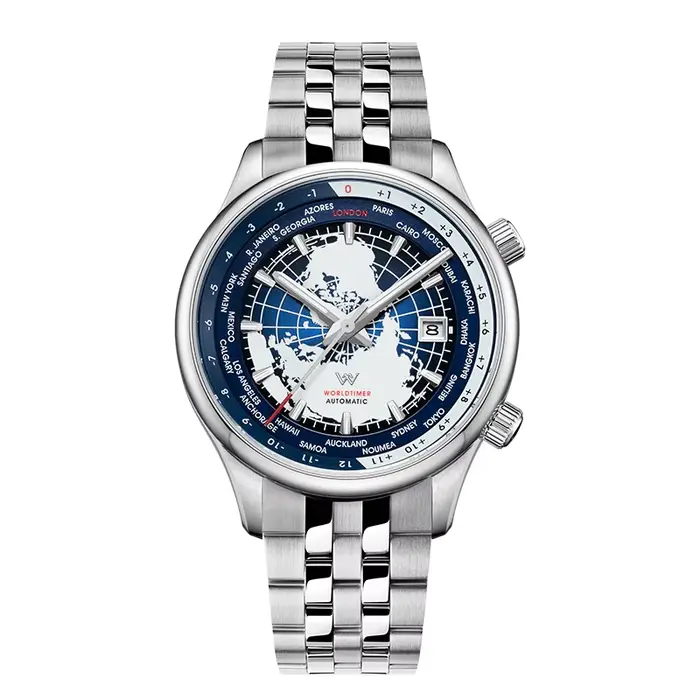 Montre WM057 Mécanique Hommes Haute Qualité Saphir Heure Mondiale Occasions Spéciales Argent Bleu Ciel Bleu Multicolore Or Violet Noir