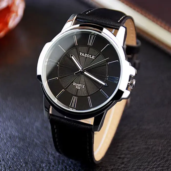 Hot YAZOLE hommes montres haut de gamme de luxe bleu verre montre