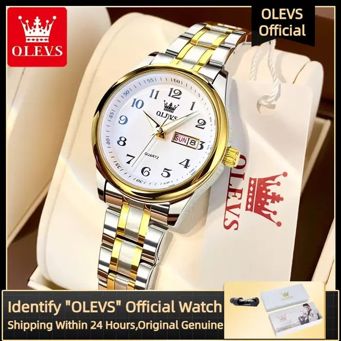 OLEVS 5567 montre pour femme marque de luxe originale en acier inoxydable