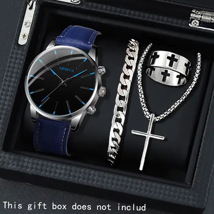 4 pièces/ensemble, montres décontractées pour hommes