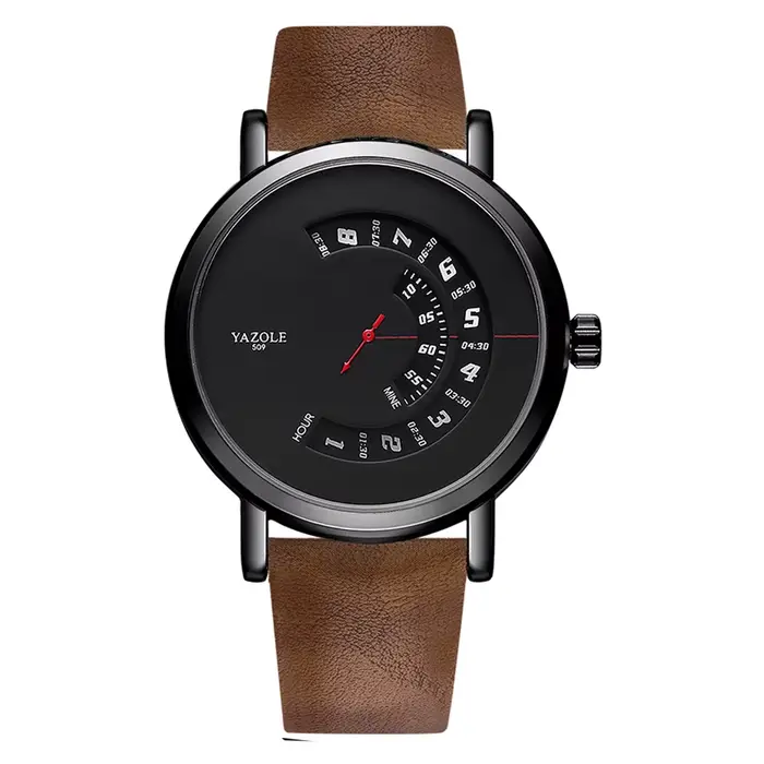 YAZOLE montre hommes Ventus Chaudes 2023 Bracelet En Cuir Synthétique Polyuréthane Décontracté Montr