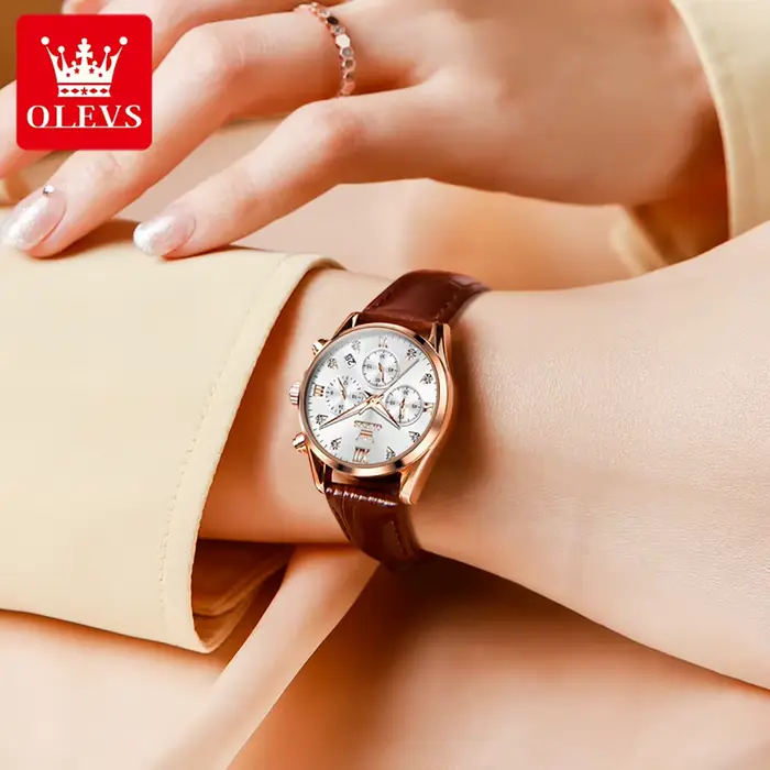 OLEVS 5523 montre pour femme mode décontracté Original bracelet étanche lumineux montre-bracelet multifonctionnel