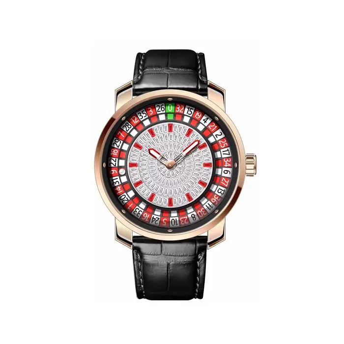 Montre automatique créative Lucky I Really Like Your Watches avec cadran rotatif Roulette Vegas, hor