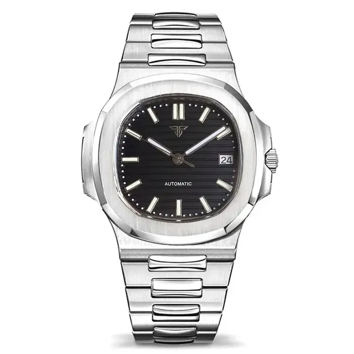 Montre Tandorio Automatique Boîtier Carré Acier Inoxydable Résistante à L'eau Occasions Spéciales Plongée Hommes