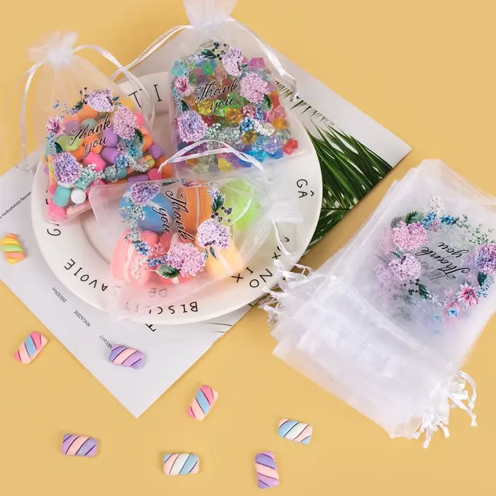 Sacs en Organza avec Lettres de Remerciement