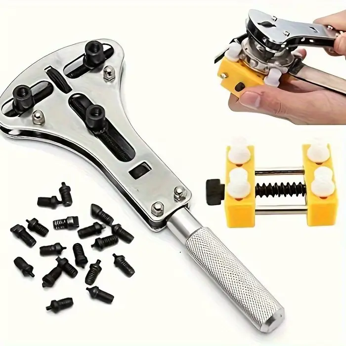 Outil de réparation de montre ouverture-boîtier réglable 18 bits kit de réparation pour démontage et remplacement de batterie professionnel