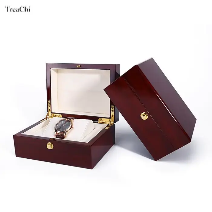 Boîte à bijoux en bois laqué haut de gamme, accessoires de montre