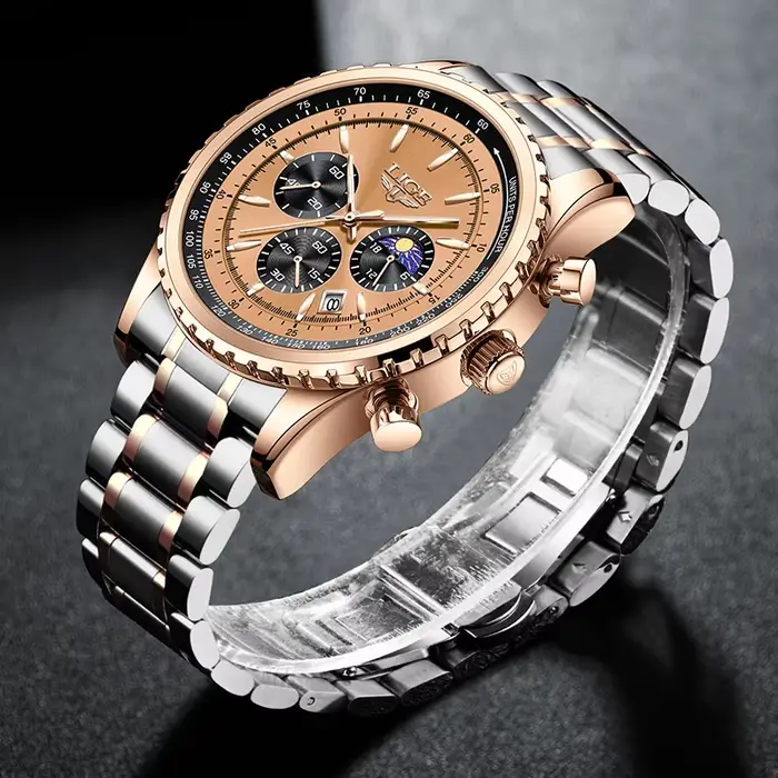 Montre Homme LIGE 2026 – Nouvelle Collection Luxe, Quartz, Étanche, Lumineuse, Date, Chronographe, Sport