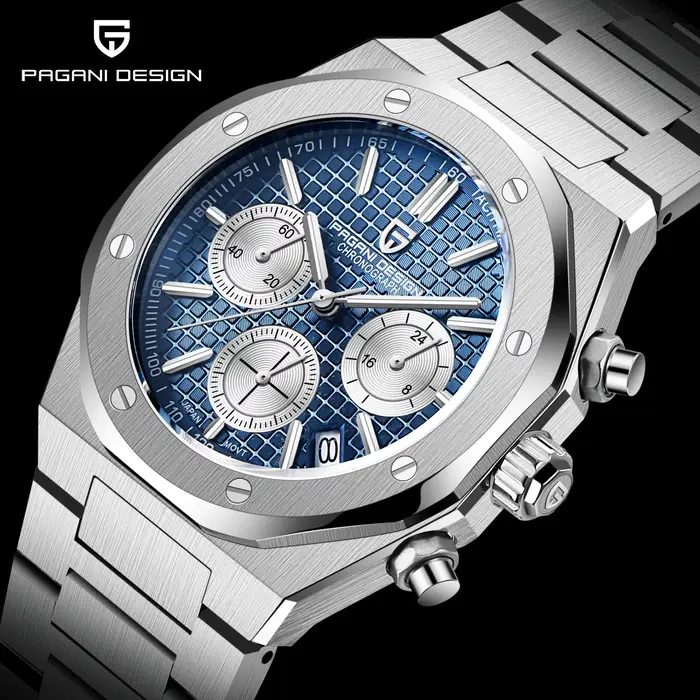 Montre-bracelet à quartz en acier inoxydable pour homme