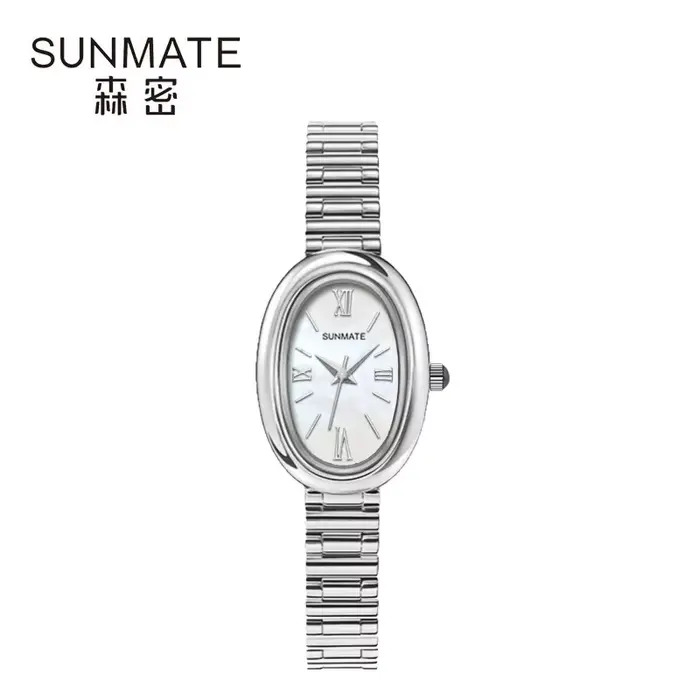 SUNMATE Petite montre dorée de luxe pour femme, cadran facile à lire, bracelet en acier inoxydable,