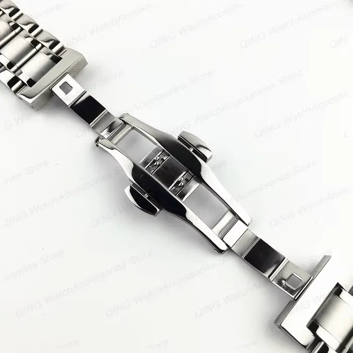 Bracelet de montre en acier inoxydable massif à extrémité plate en Arc