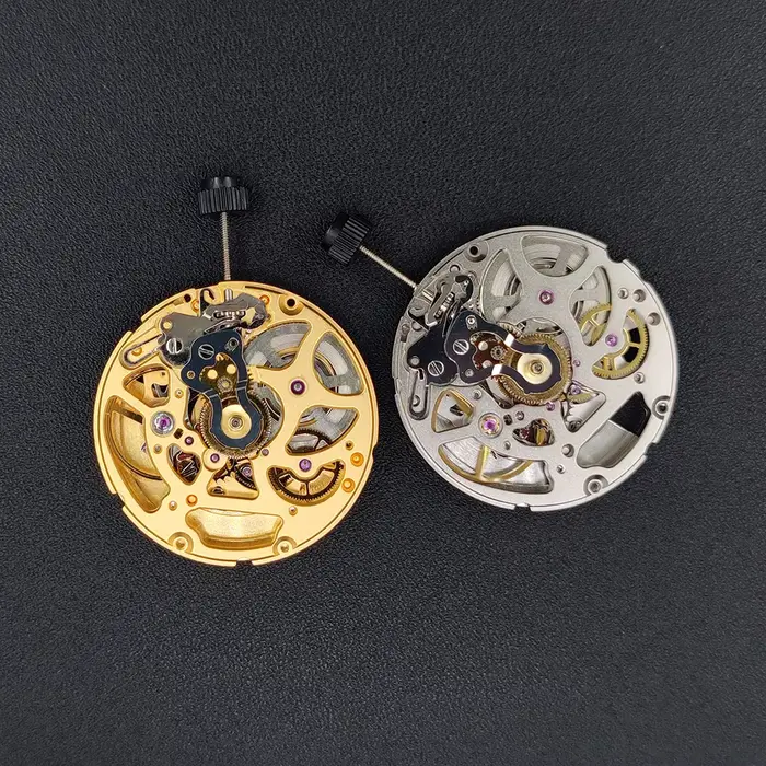 Montre mouvement automatique tricoté doré et métal argenté avec roue de date polices variées pour homme et femme occasions spéciales