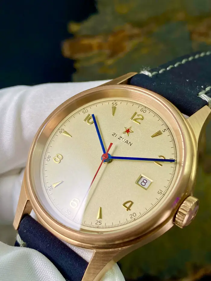 Montre Pilote Vintage en Bronze Automatique avec Mouvement Seagull 2824 Bracelet en Cuir Occasions Spéciales Hommes