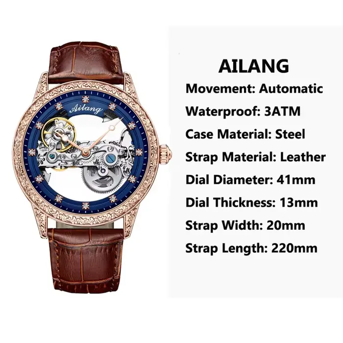 Nouvelle montre automatique à design gravé