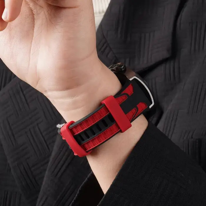 Bracelet en Silicone et Nylon coloré de 22mm