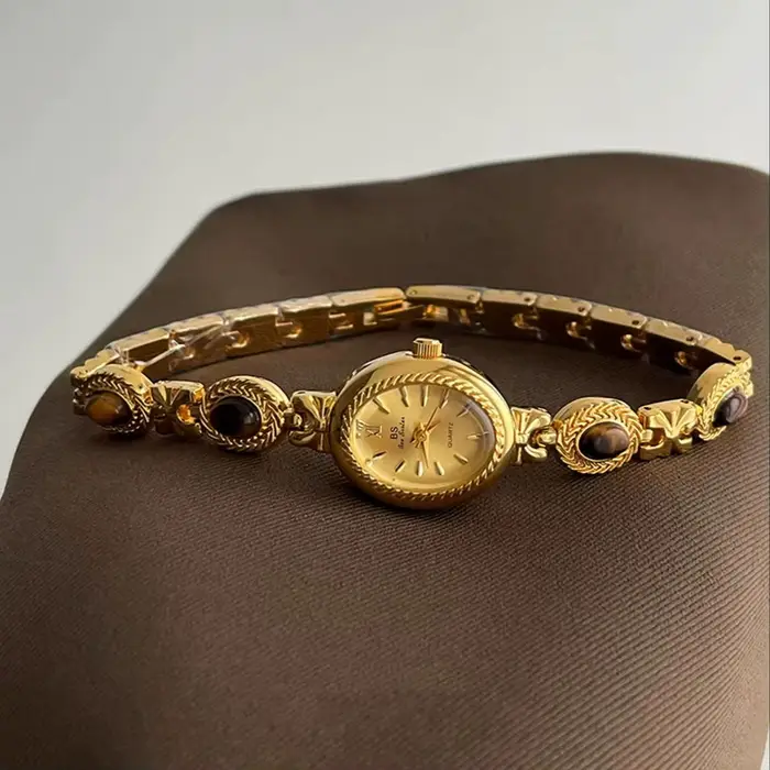 Montre vintage pour femmes bracelet émeraude montre à chaîne quartz étanche usage quotidien vacances