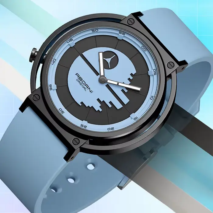 Montre ABORNI à Quartz pour Hommes, Bracelet en Silicone, Étanche, Style Fashion et Casual, Occasions Spéciales