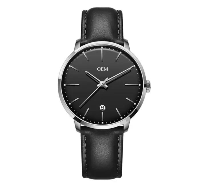 Montre-bracelet à quartz avec logo pour homme