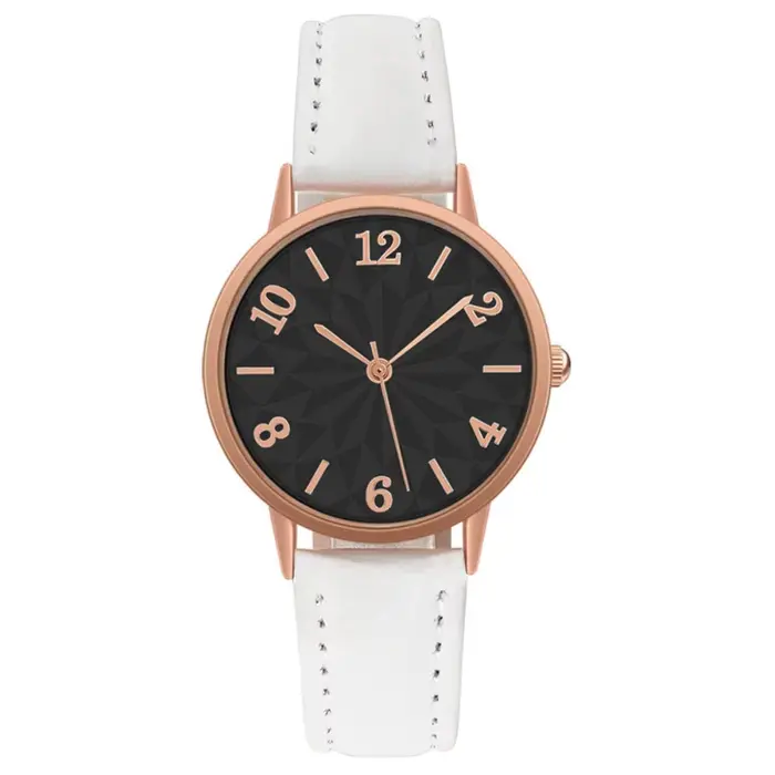 Montre Numérique à Quartz avec Bracelet en Cuir Givré pour Femme et Fille