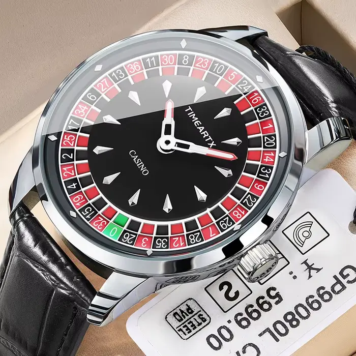 Montre TIMEARTX à Quartz Style Luxe Cuir Vachette Boucle Ardillon Occasions Spéciales Homme Plongeur Élégante Étanche 3 Bars