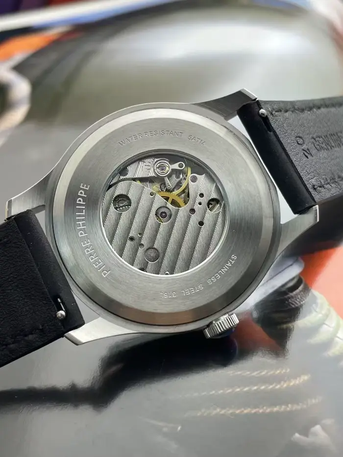 38mm PIERRE PHILIPPE montre formelle cadran bleu rétro flèche pilote