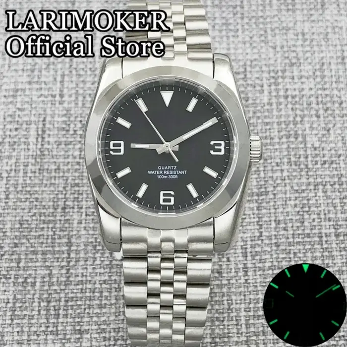 Montre homme résistante à l'eau avec verre saphir lumineux et mouvement quartz Ronda 515 pour occasions spéciales et personnalisation