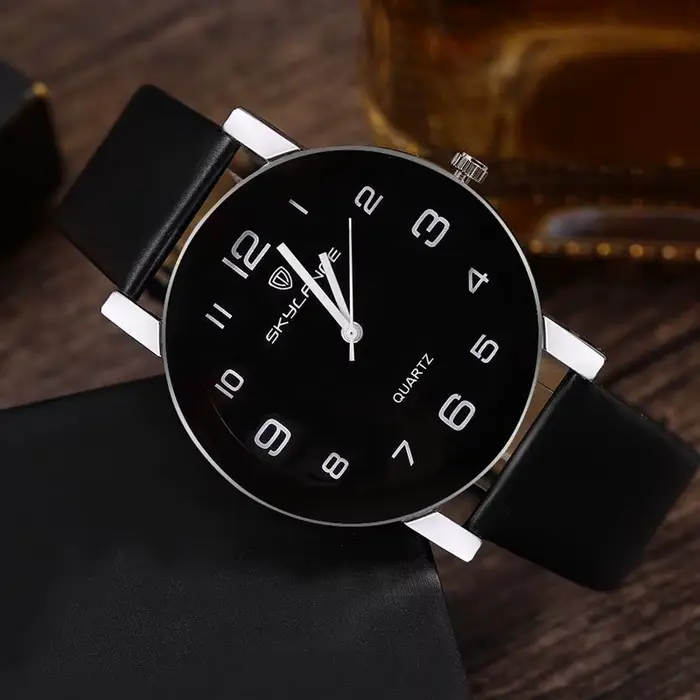 Femmes montre noire offre spéciale bracelet en cuir en acier inoxydable analogique Quartz montre-bracelet dame femme montres décontractées