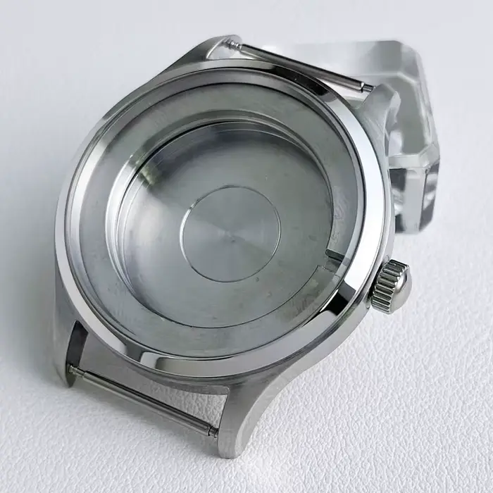 Boîtier en acier inoxydable de 40 mm pour montre homme. Compatible avec les accessoires