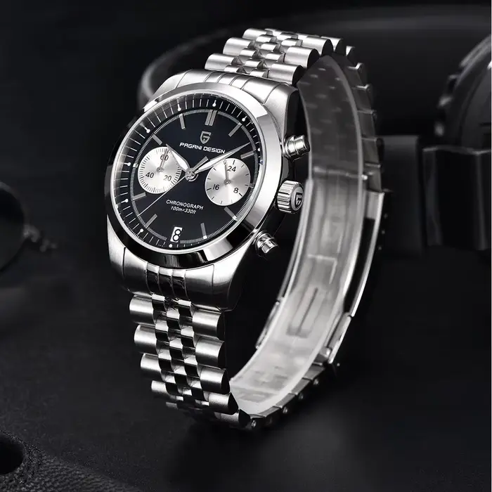 Montre Pagani Design Quartz Robe Acier Inoxydable Bracelet Lumineuses Fonction Chronographe Occasions Spéciales